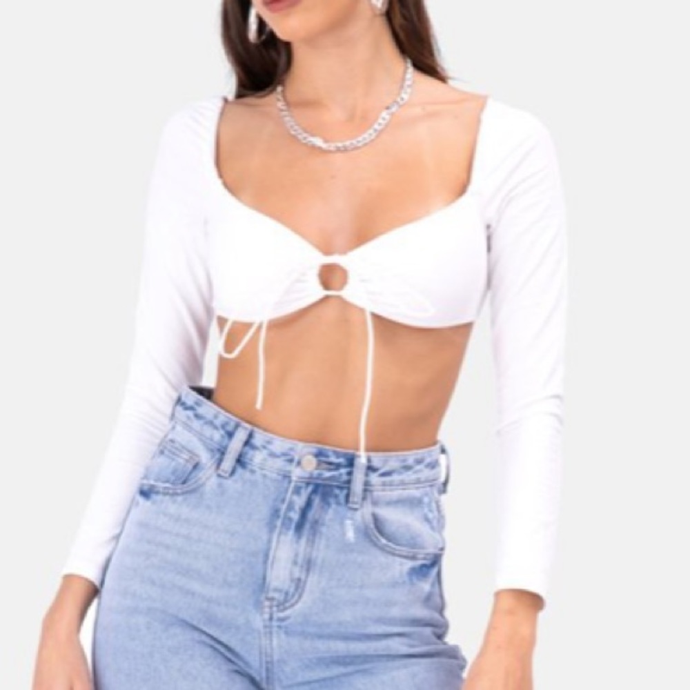 Adika white long sleeve top